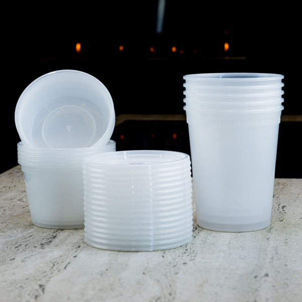 Deli Containers, runde condibøtter - 15 stk. i 3 str.