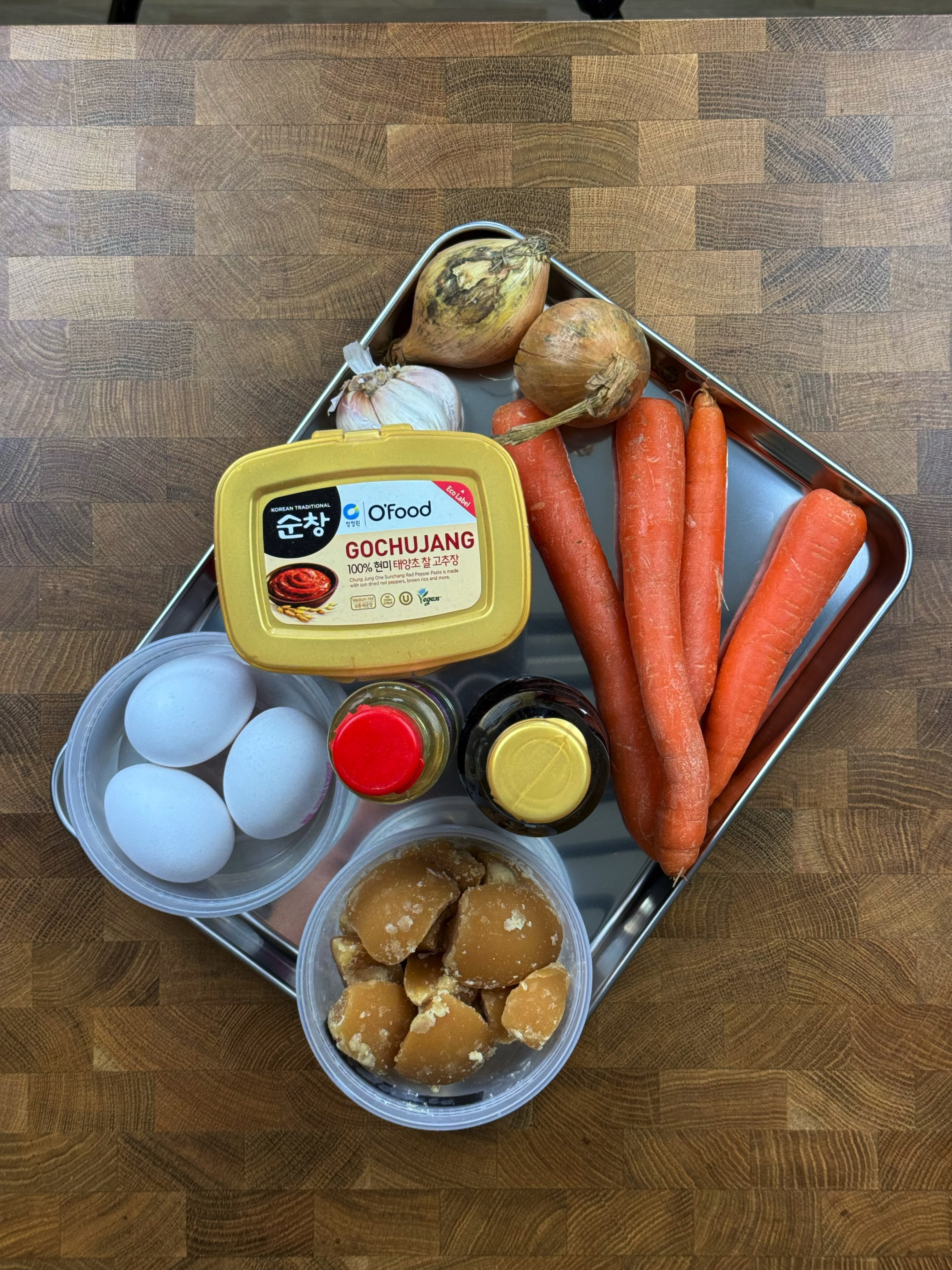 bageplade med ingredienser